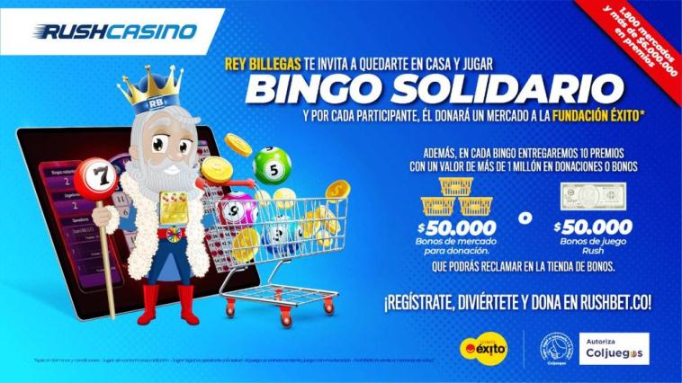 Rushbet.co lanza bingo virtual solidario para ayudar a ni&ntilde;os del pa&iacute;s  La iniciativa ayudar&aacute; a cerca de 60.000 ni&ntilde;os y ni&ntilde;as de la Fundaci&oacute;n &Eacute;xito con m&aacute;s de 1.800 mercados al mes.
