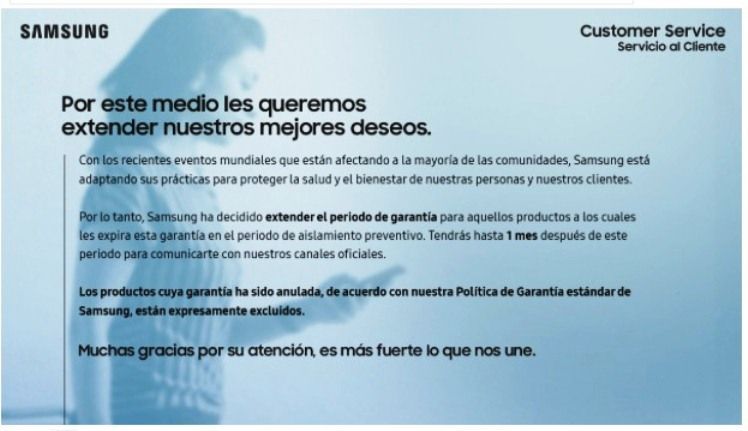 Con esta medida se busca ayudar a quienes cuenten con un plazo de garant&iacute;a de sus productos que expire durante este periodo de cuarentena.
