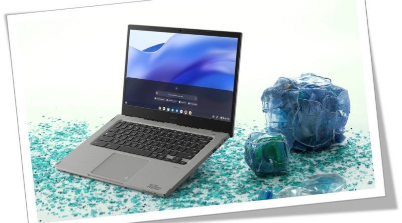 La Acer Chromebook Vero 514 incluye un chasis fabricado con un 30% de plástico PCR y un 90% de papel reciclado en su embalaje