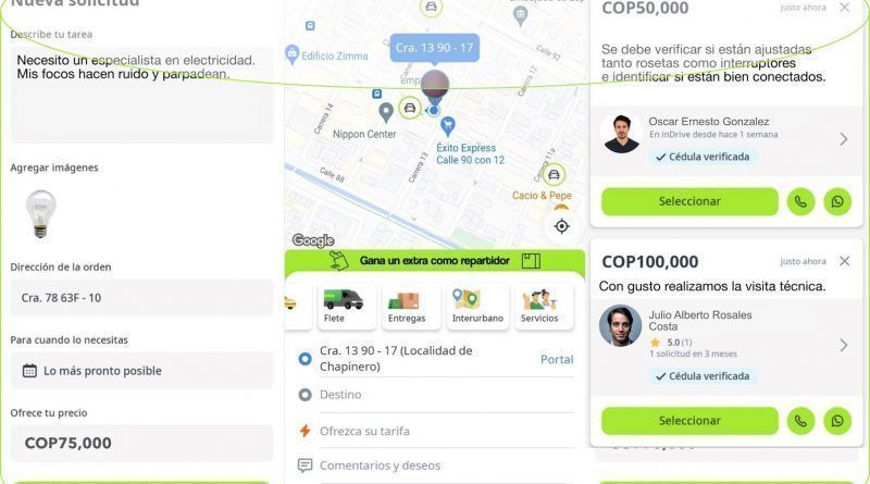 En el primer año de operaciones, alrededor de 20,000 colombianos realizaron más de 30,000 pedidos en inDrive Servicios y más de 10,000 especialistas completaron estas órdenes.