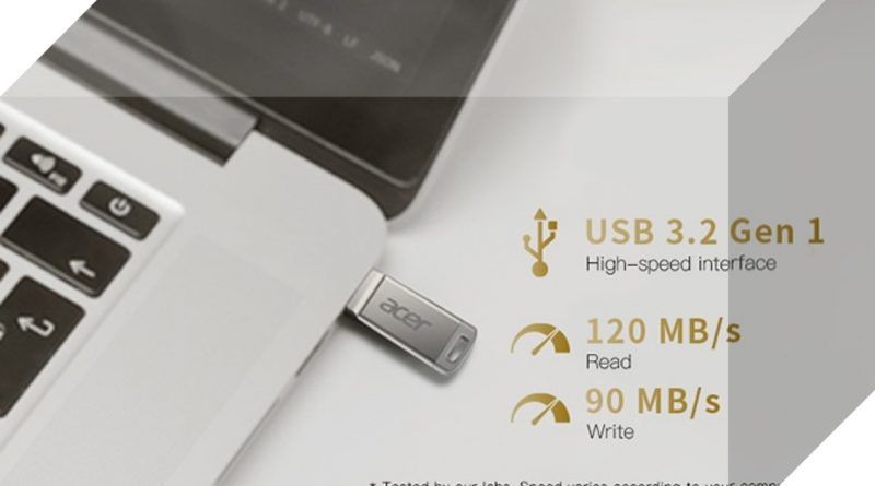 La unidad está provista de una carcasa de aleación de aluminio y con interfaz USB 3.2 Gen 1, que le permite una velocidad de transferencia de datos de hasta 120 MB/s.