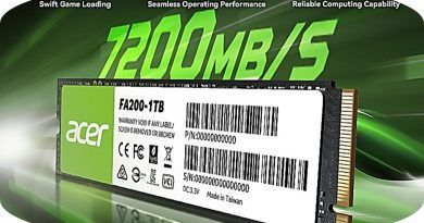 El nuevo disco de estado sólido Acer FA200, ofrece velocidades de lectura de hasta 7200 MB/s y viene en distintas capacidades entre los 500 GB y los 4 TB.