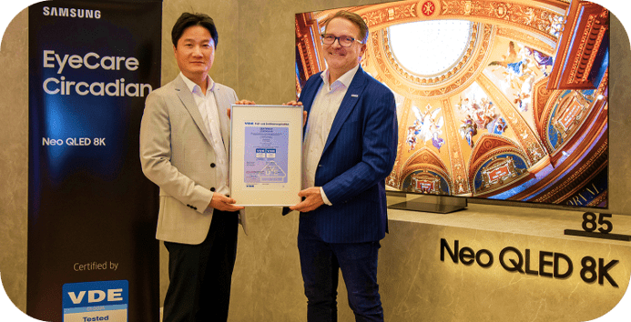 Los televisores Samsung Neo QLED y Lifestyle recibieron la certificaci&oacute;n EyeCare Circadian, destacando su compromiso con la salud visual y el bienestar ocular. Esta tecnolog&iacute;a mejora el confort y reduce la fatiga en la visi&oacute;n los televidentes.